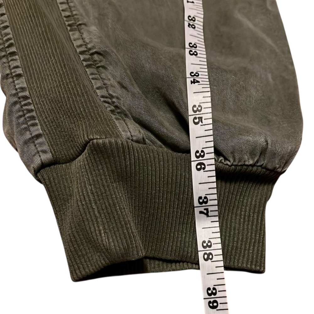 Aerie Womens Large Ribbed Woven Jogger Track Pants Green Lyocell Comfy EUC - Picture 7 of 7